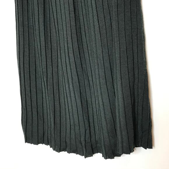 Vtg Maerz Muenchen Pleated Midi Skirt US Size 8 A-Line Gray Knit West Germany - Picture 4 of 11